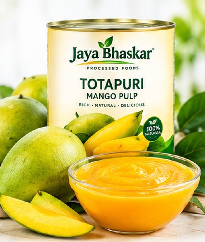 Totapuri mango pulp tin