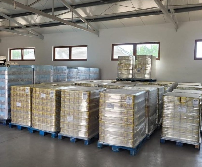 Palletised stock in storage